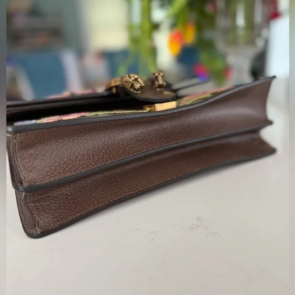 GUCCI Calfskin Web Owl Embroidered Medium Dionysus Shoulder Bag New Acero ~ NWT - Picture 9 of 16